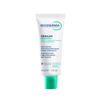 Tube of Bioderma Sébium Kerato+ gel-cream for anti-blemish high-tolerance, 30 ml; white tube with green cap.