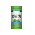 Nature's Truth Magnesium Glycinate bottle, green label with Ashwagandha, 60 capsules dietary supplement
