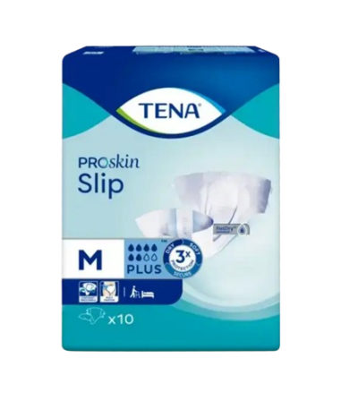 TENA ProSkin Slip incontinence pads, medium size, pack of 10.