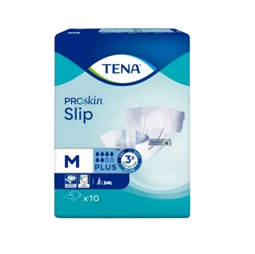 TENA ProSkin Slip incontinence pads, medium size, pack of 10.