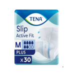 Package of TENA Slip Active Fit M Plus disposable incontinence briefs, 30-count
