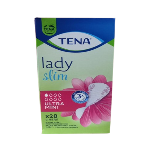 lady_slim TENA Lady Slim Ultra Mini box with pink flowers, 28 liners