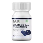 INLIFE Melatonin 10mg Sleep Supplement with Tagar 250mg, 60 Tablets